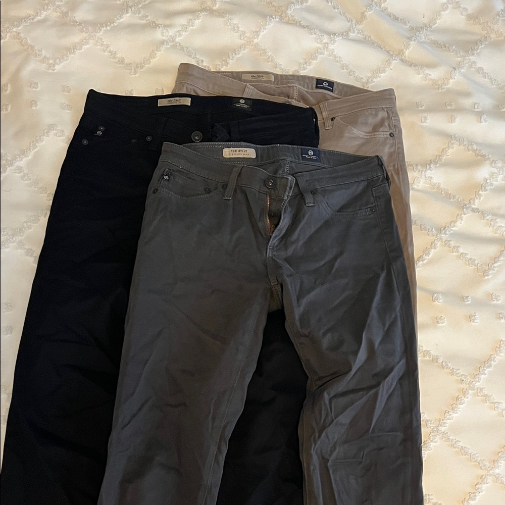 AG Adriano Goldschmied Women's cigarette jeans “the stilt”- Black, Gray, Tan